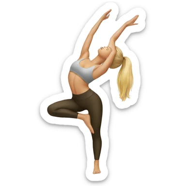 yoga girl blonde sticker