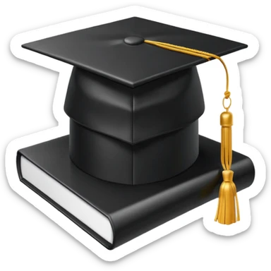graduation cap with a video icon sticker