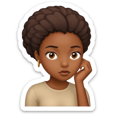 black girl thinking and suspicious  sticker