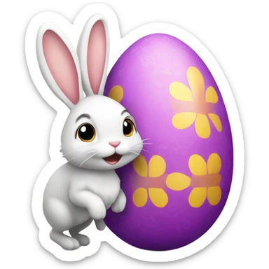 easter egg with a bunny all in Easter theme sticker