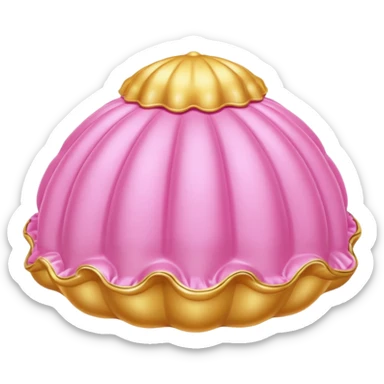 gold rococo kawaii pink inflatable puffy shell pastry sticker