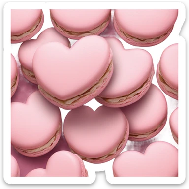 Light Pink heart macarons sticker