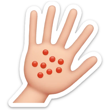 rash on hand sticker