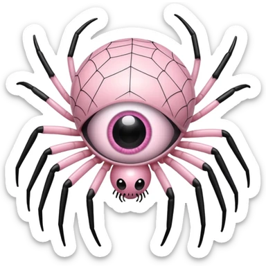 Light pink eyeball with spider legs and spiderweb sticker