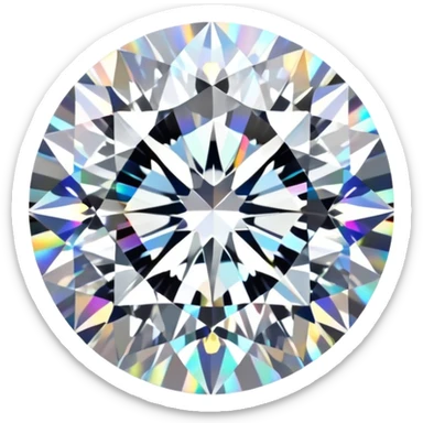 Make it 3D emoji style: add a silver jewelry setting to the round cut white diamond with holographic shine and sparkles sticker