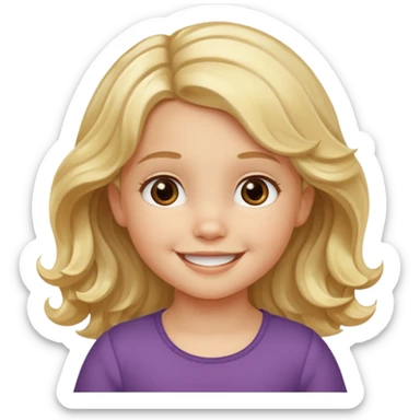 3yr old girl wavy long blond hair brown eyes  sticker