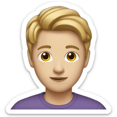 white teenager with short light brown hair sticker