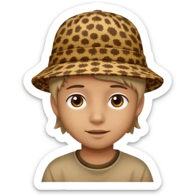 print hat with kid sticker