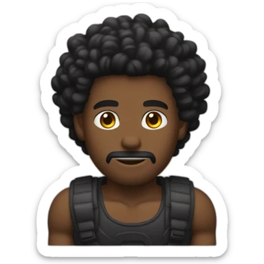 Persona masculina de raza negra con rastas y muy musculada sticker