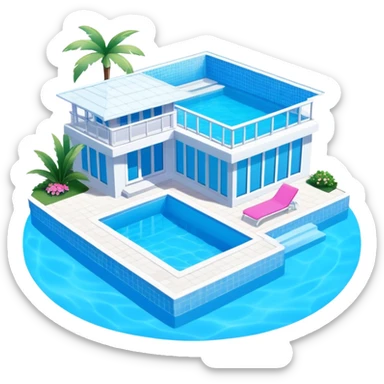 Barbie dream house swimming. Pool  sticker