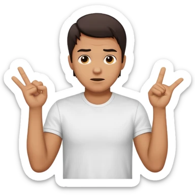 a man making the gesture of shrugging his shoulders sticker