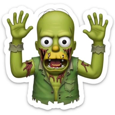 Homer Simpson zombie sticker