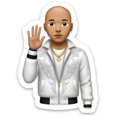 Pitbull, Rapper with white sequin outfit sticker