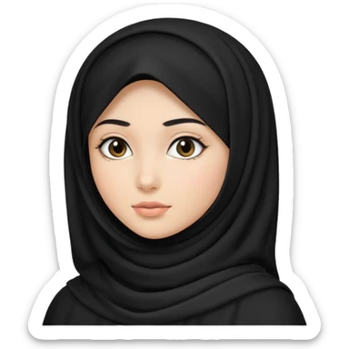 girl with black hijab and another girl with black hair sticker
