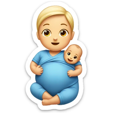 create an emoji of a baby boy inside his mother's belly sticker