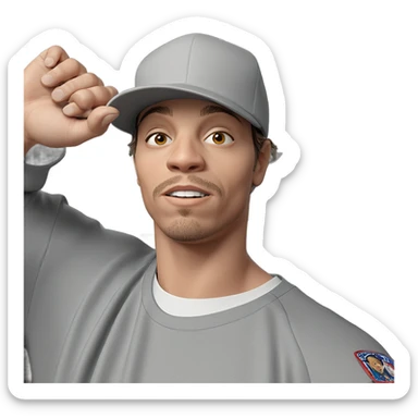 boy in baseball cap sticker