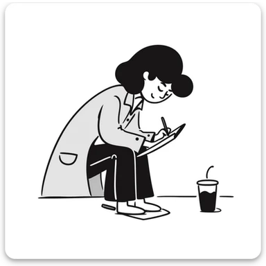 journalist taking notes sticker