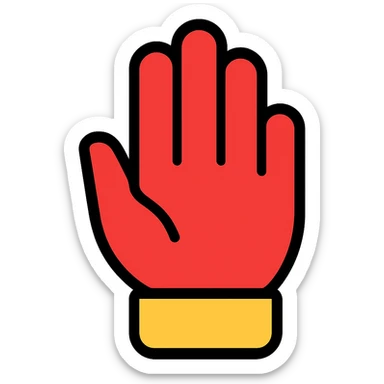 stop hand icon with color outline sticker