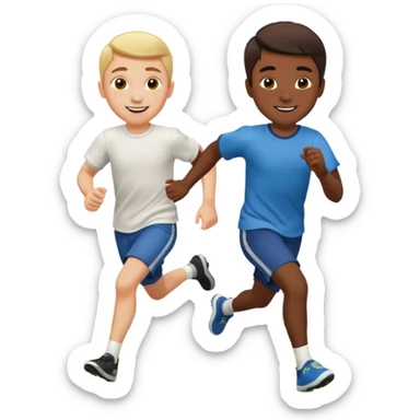 two brothers playings soccer sticker