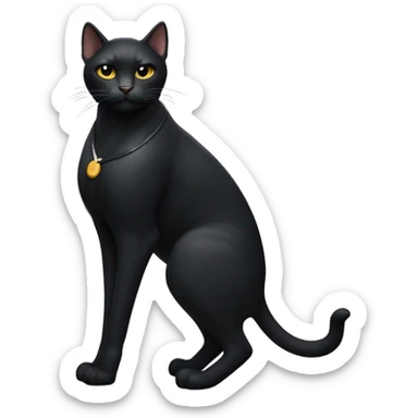Black cat wearing speedo sticker