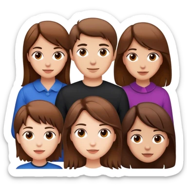 Brown hair Guys behind brown hair girls  sticker