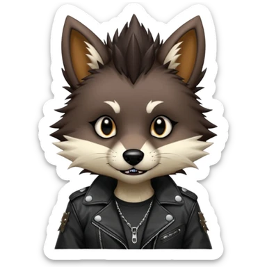 Cute edgy anthropomorphic furry fursona-animal by LiLaiRa, Kamirah, griffsnuff, AngieWolf  sticker