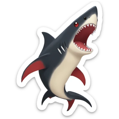 Cute cool black red nargacuga-shark animal hybrid Fakemon full body sticker