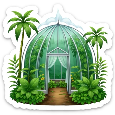Create a greenhouse effect humid weather landskape imag humid more humid add draps falling sticker