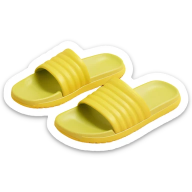 3D illustration of a Yeezy slide sandal, realistic, soft rubbery texture, side view sticker