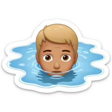 apple style emoji of a man who has fallen face down into a puddle sticker