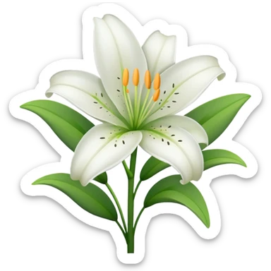 Lily flower sticker