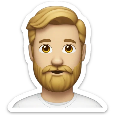 a bearded white man with a mustache a wide white tshirt and wide blue pants sticker