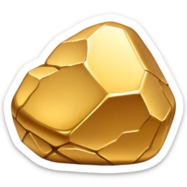 shiny gold metal nugget sticker