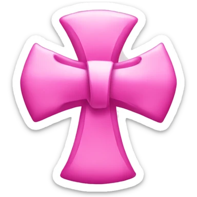 Pink cross with a pink bow on the side sticker