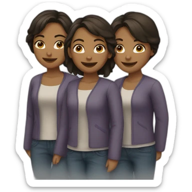 Female trio sticker