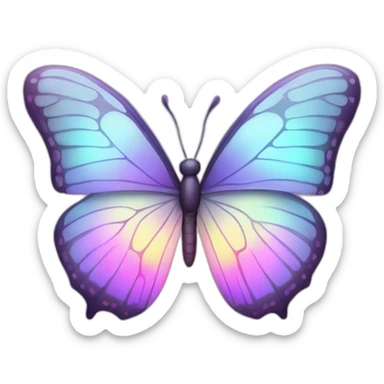 Glowing Pastel Gradient Hue Iridescent Butterfly sticker