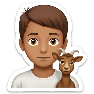 boy with brown hair and brown eyes and a goatie saying the word „poki“ sticker