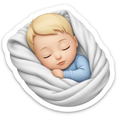 Baby sleeping in a blanket sticker