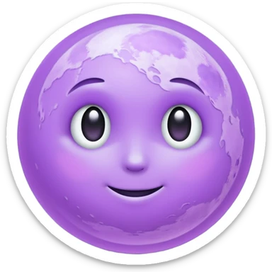realistic Light purple moon sticker