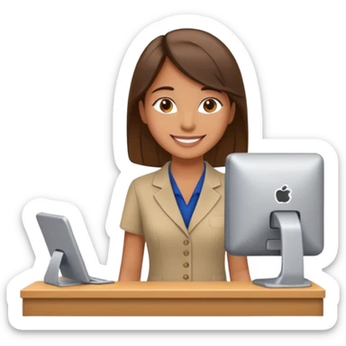 receptionist side profile standing sticker