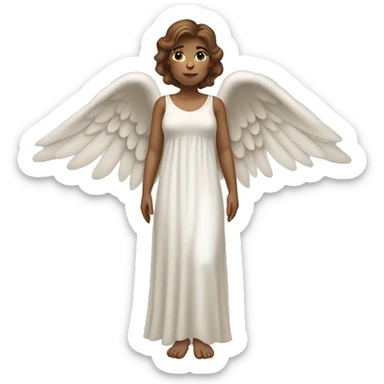 Full length white woman with brown hair dressed as a beautiful angel with wings and a long flowy dress sticker