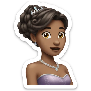  brunette beauty princess Disney, white skin sticker