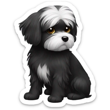 hugs black maltese dog  sticker