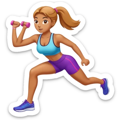 Exercising girl sticker
