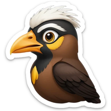 A common myna bird cute emoji sticker