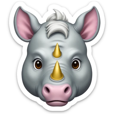 Elasmotherium. Siberian unicorn rhino face sticker