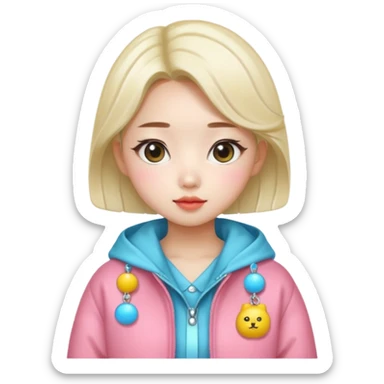 fashionably grily, designer, korean, bubbly sticker