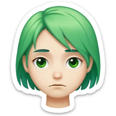 Jelly bean green ombré s half frown sticker