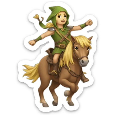 Elfe chevauchant un cheval sticker