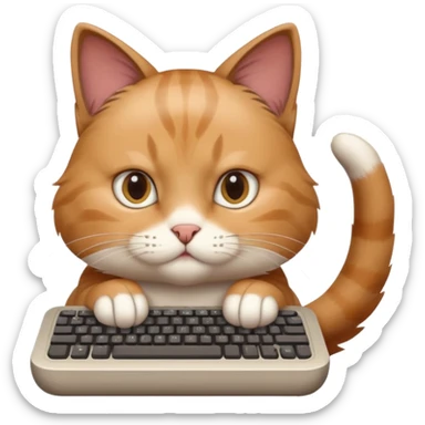 cat typing fast, i want the meaning of busy sticker